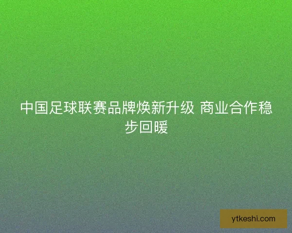 中国足球联赛品牌焕新升级 商业合作稳步回暖